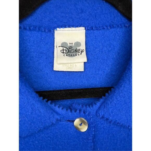 Vtg Disney Catalog Women’s Large Winnie the Pooh Fleece Sweater Blue Button 90s - Picture 4 of 6